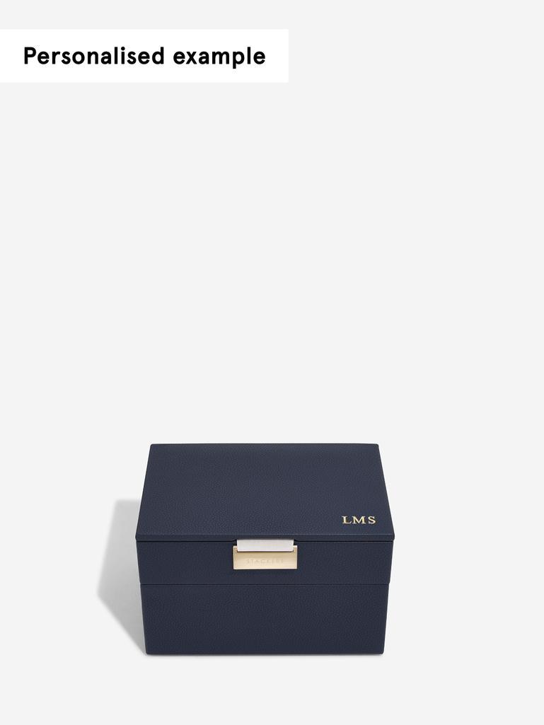 Navy Blue Mini Jewellery Box Set of 2