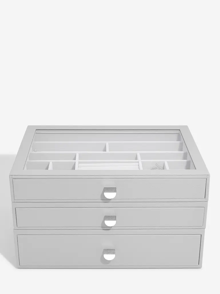 Pebble Grey Supersize Jewellery Box (with drawers)