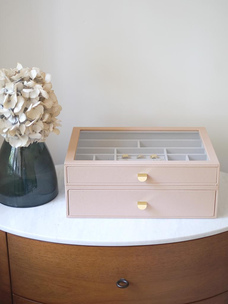 Blush Pink Supersize Display Jewellery Box Set of 2