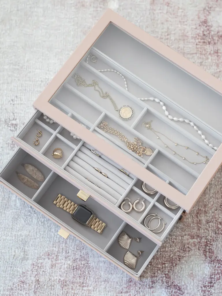 Blush Pink Supersize Display Jewellery Box Set of 2