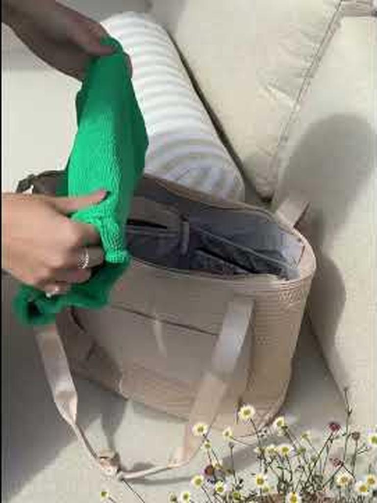 Blush Raffia Tote Bag