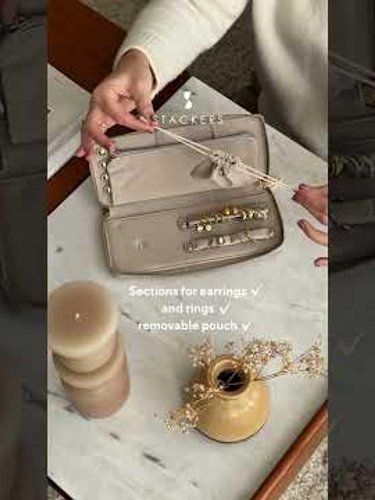 Taupe Woven Jewellery Roll