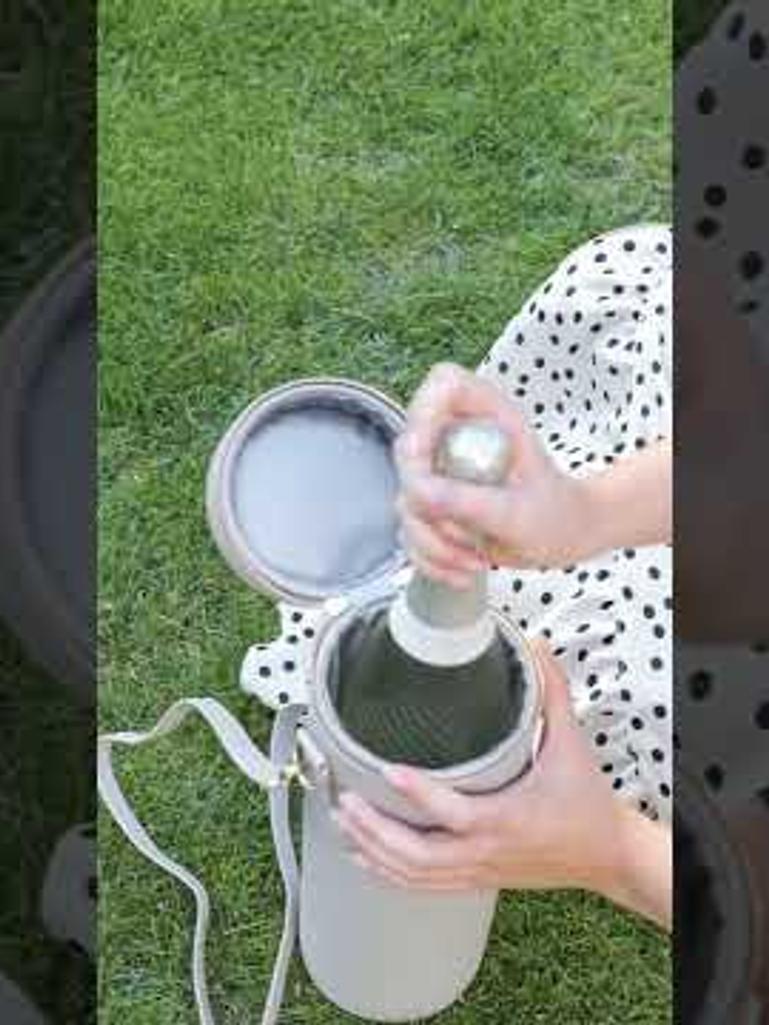 Taupe Champagne Bottle Bag