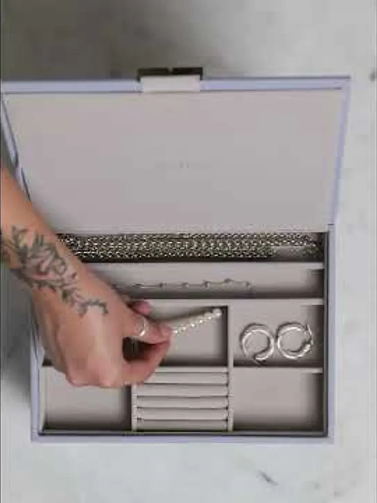 Black Raffia Classic Jewellery Box Set of 3