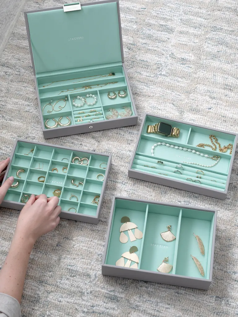 Grey Mint Classic Jewellery Box Set of 4
