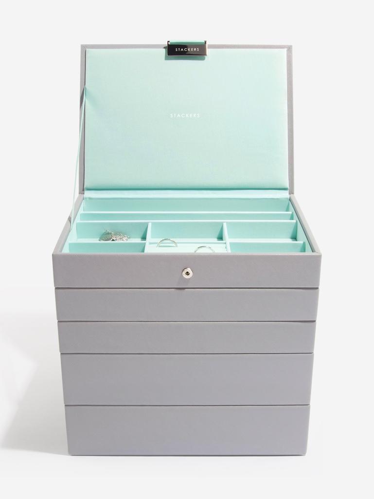 Grey with Mint Classic Jewellery Box Set of 5
