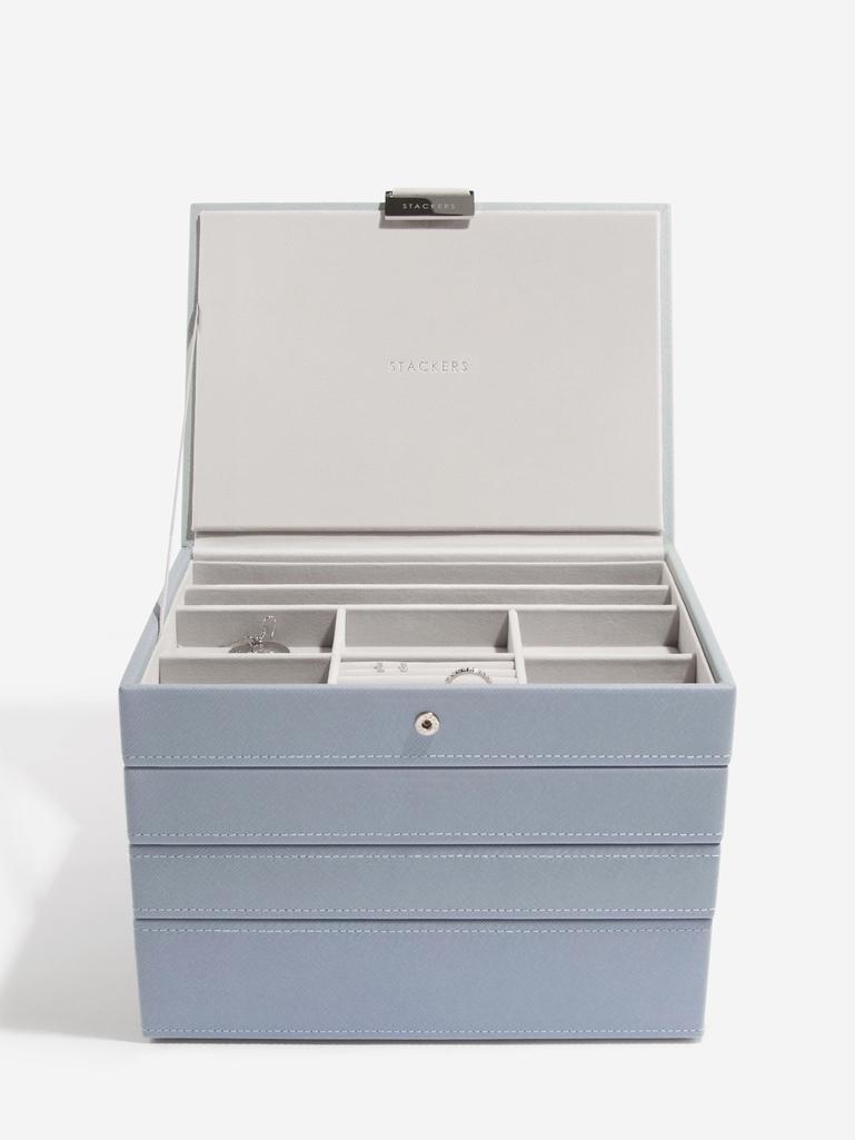 Dusky Blue Classic Jewellery Box Set of 4