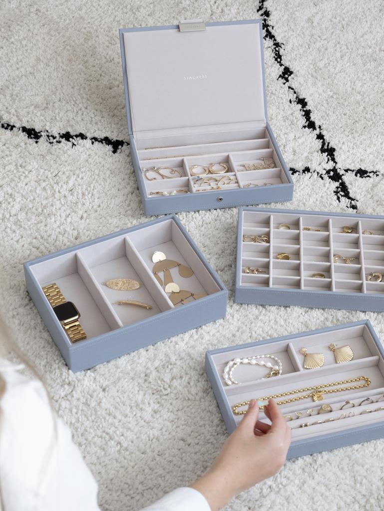 Dusky Blue Classic Jewellery Box Set of 4