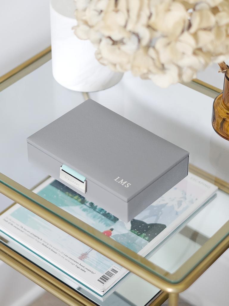 Grey Mint Mini Jewellery Box Lid