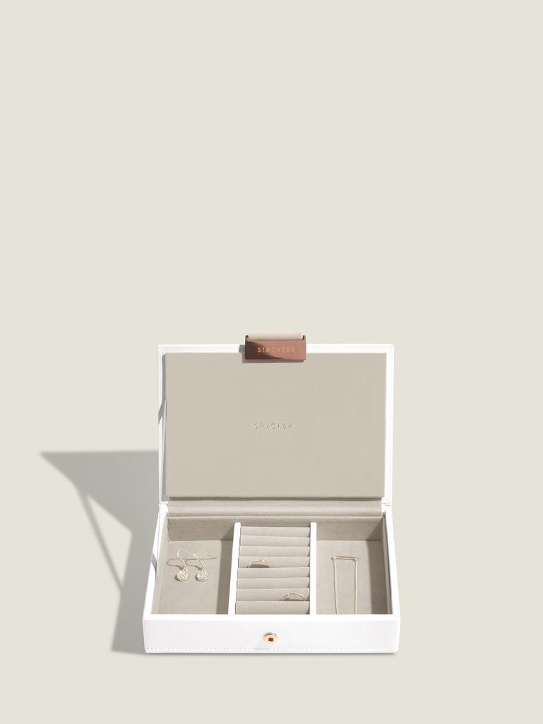 White & Rose Gold Mini Jewellery Box Lid