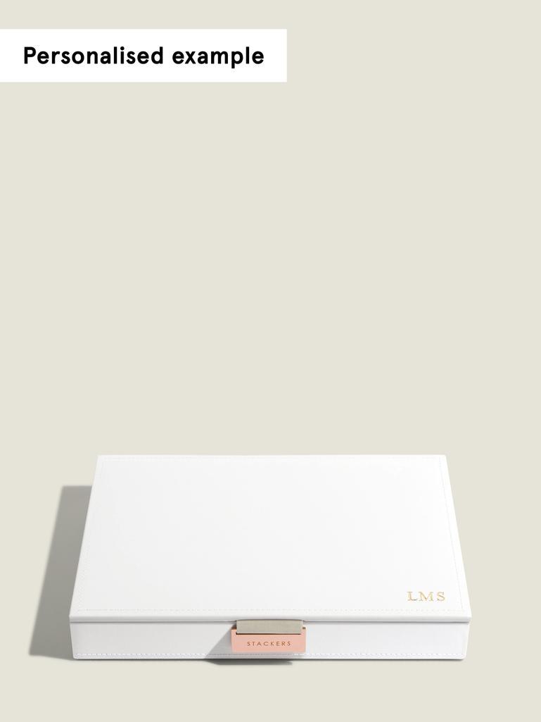 White & Rose Gold Classic Jewellery Box Lid