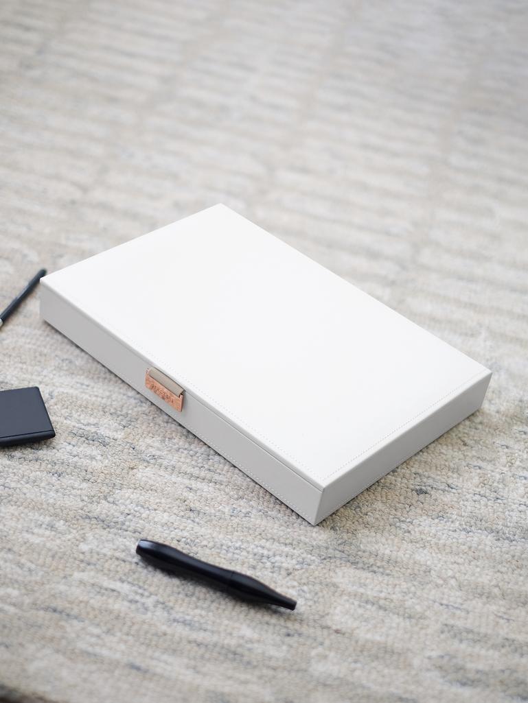 White & Rose Gold Supersize Jewellery Box Lid