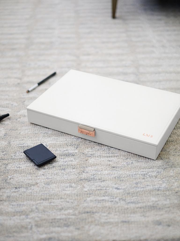 White & Rose Gold Supersize Jewellery Box Lid