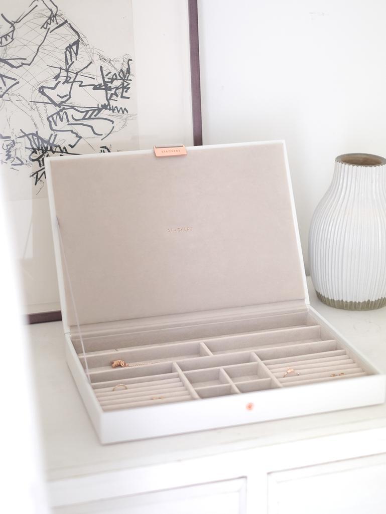 White & Rose Gold Supersize Jewellery Box Lid