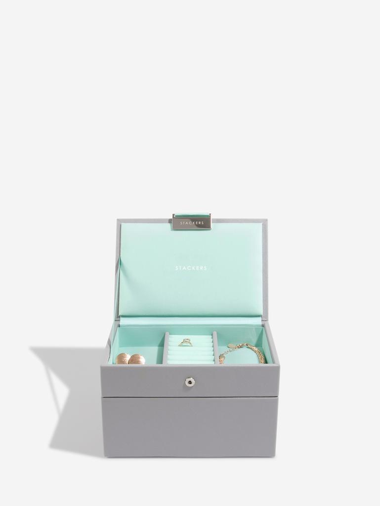 Grey Mint Mini Jewellery Box Set of 2