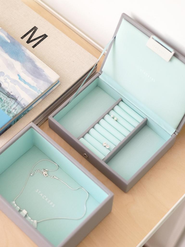 Grey Mint Mini Jewellery Box Set of 2