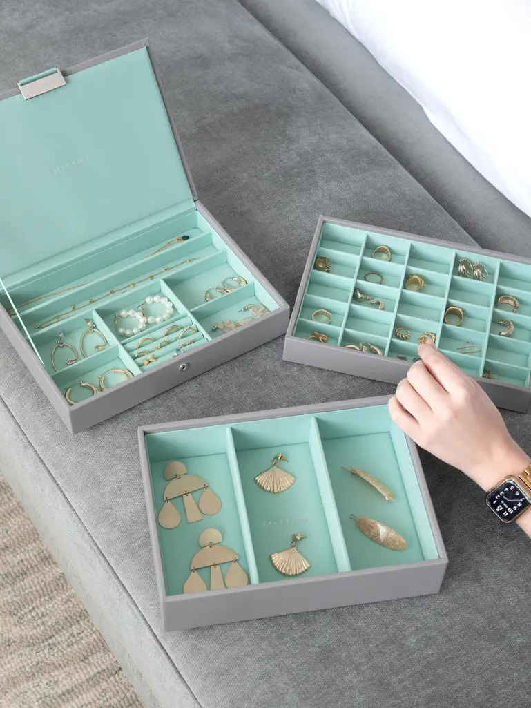 Grey Mint Classic Jewellery Box Set of 3