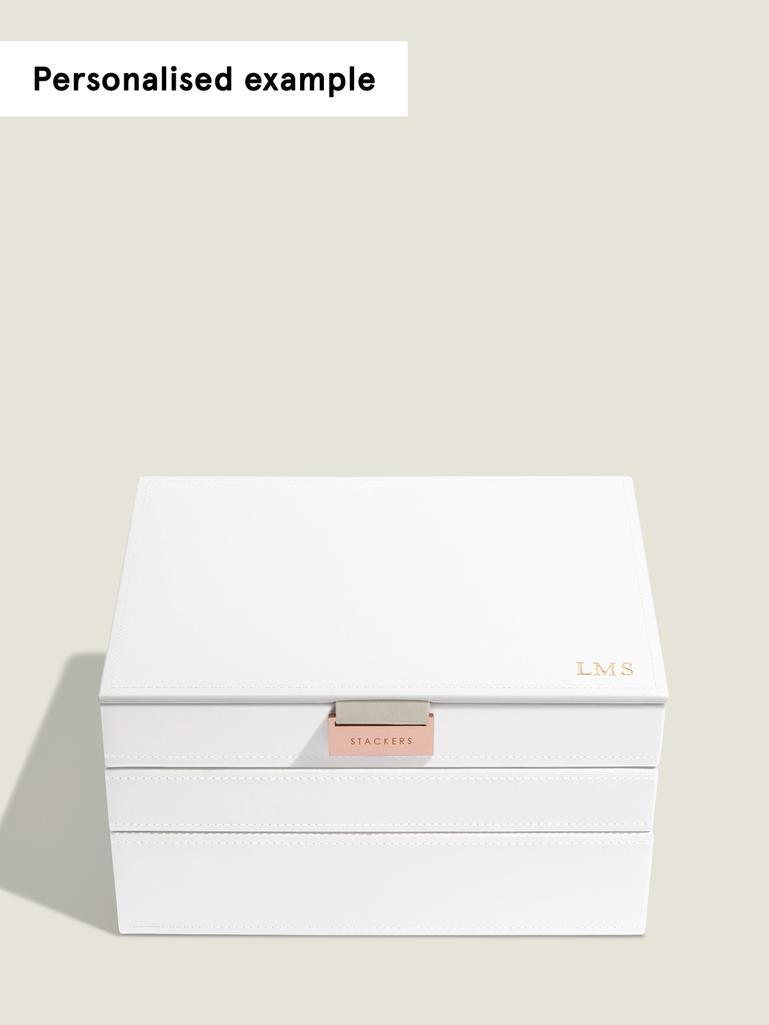 White & Rose Gold Classic Jewellery Box