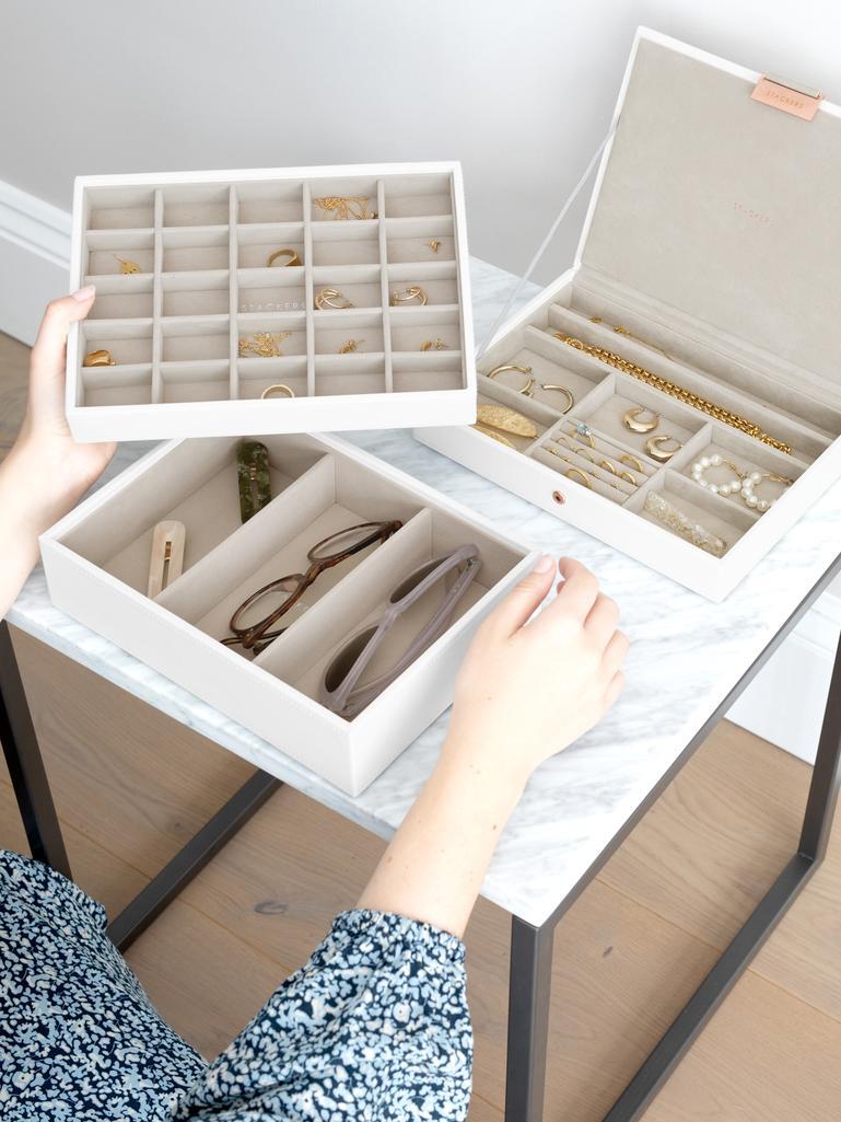 White & Rose Gold Classic Jewellery Box