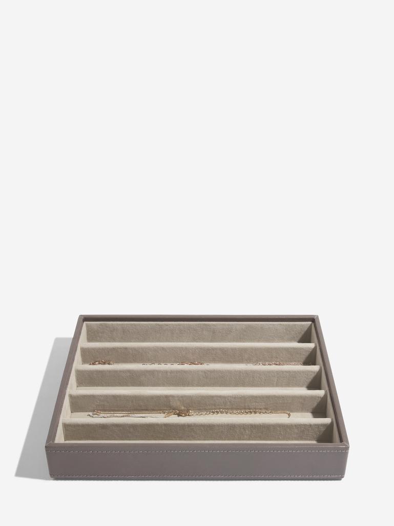 Szkatułka na biżuterię Stackers pięciokomorowa classic materiał syntetyczny szara