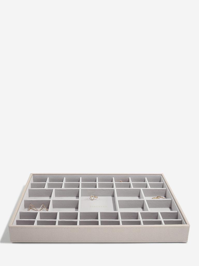Szkatułka na biżuterię Stackers 41 komorowa supersize materiał syntetyczny taupe