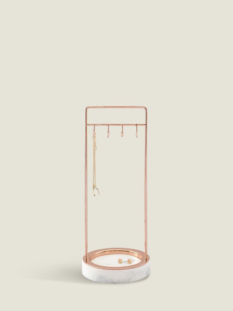 Large Marble 8 Hook Jewellery Stand