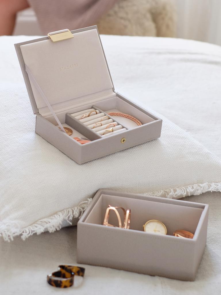 Taupe Mini Jewellery Box Set of 2