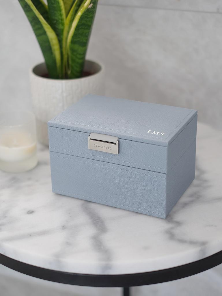 Dusky Blue Mini Jewellery Box Set of 2