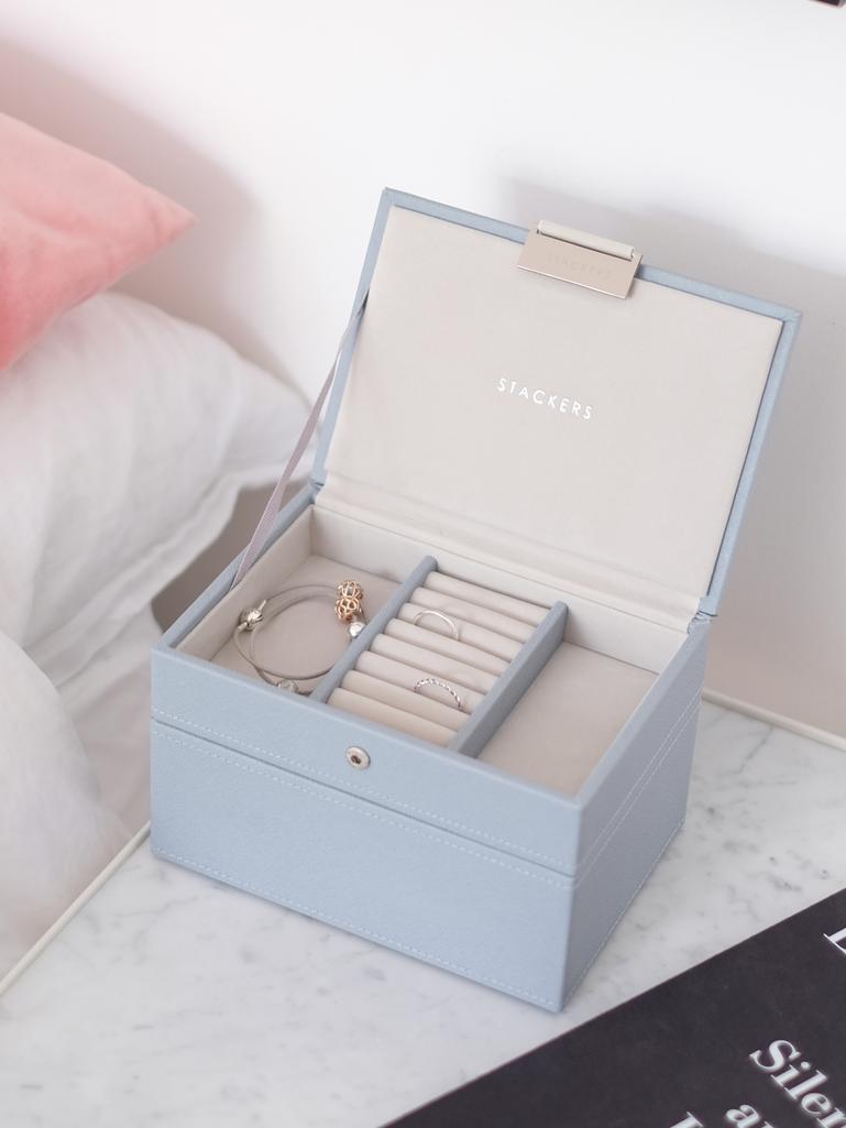 Dusky Blue Mini Jewellery Box Set of 2