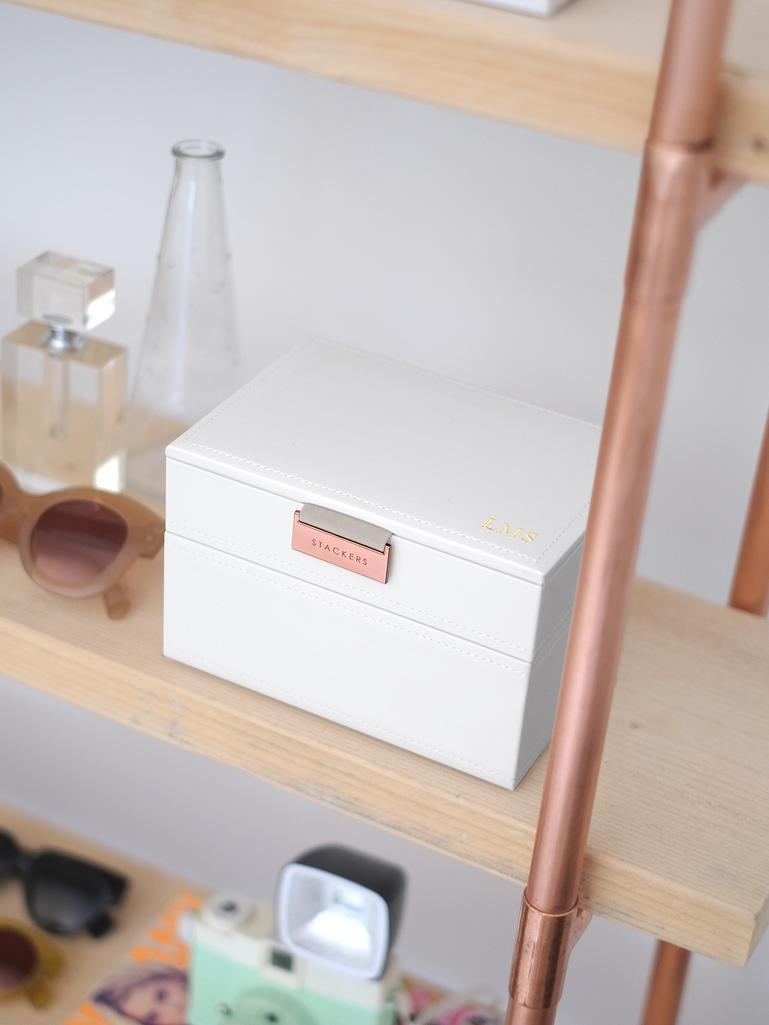 White & Rose Gold Mini Jewellery Box Set of 2