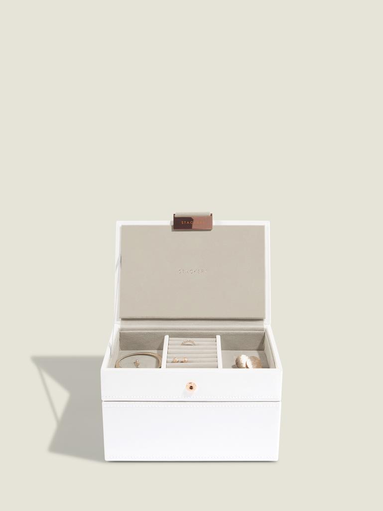 White & Rose Gold Mini Jewellery Box Set of 2