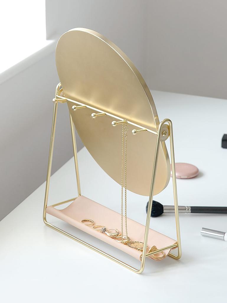 Blush & Gold Dressing Table Mirror & Jewellery Stand