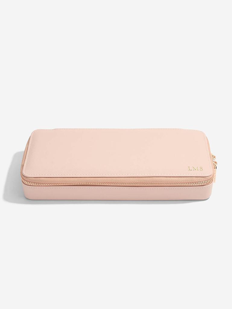 Pudełko podróżne na biżuterię z miejscem na naszyjniki Stackers blush