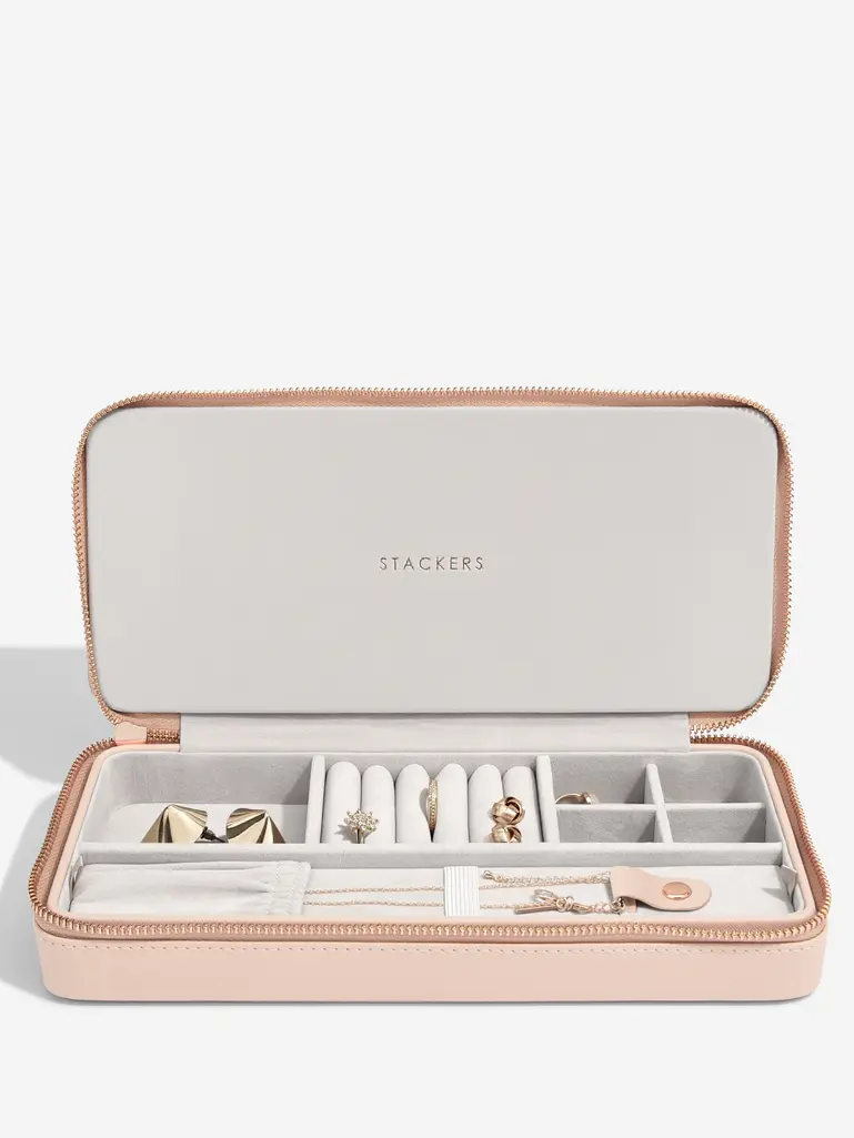 Pudełko podróżne na biżuterię z miejscem na naszyjniki Stackers blush