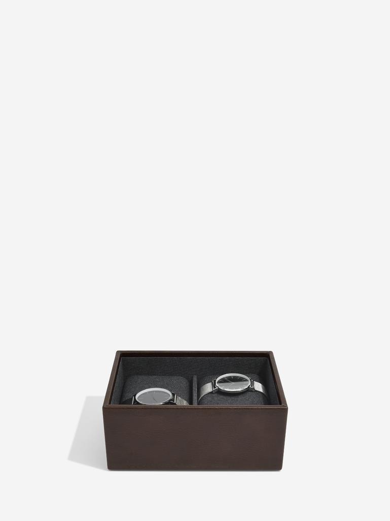 Brown Mini Watch & Cufflink Box