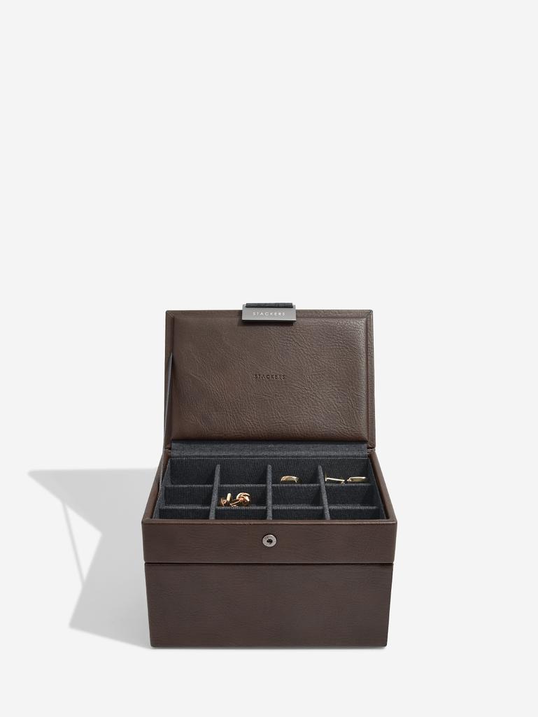 Brown Mini Watch & Cufflink Box