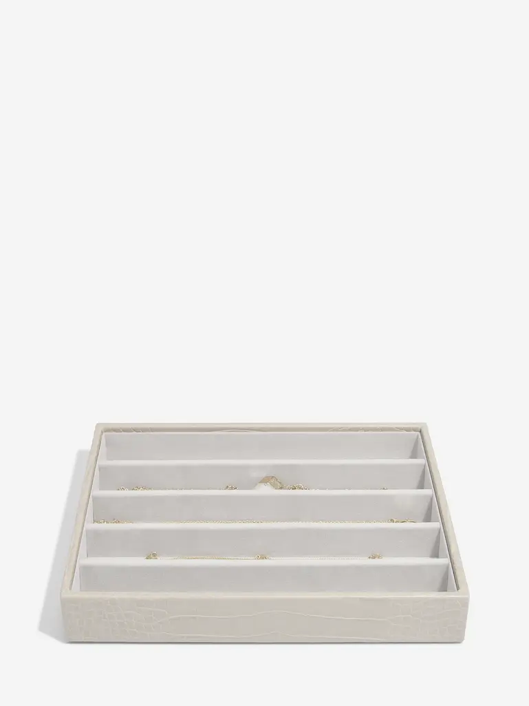 Szkatułka na biżuterię Stackers Croc pięciokomorowa classic putty