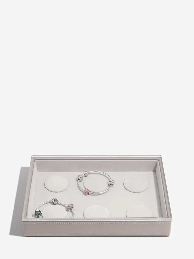 Szkatułka na bransoletki charms Stackers classic taupe z pokrywką