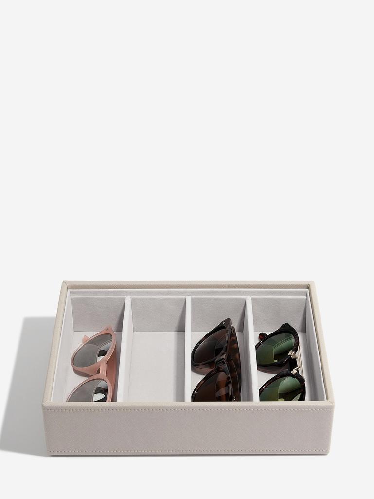 Pudełko na okulary Stackers Classic 4 komorowe taupe