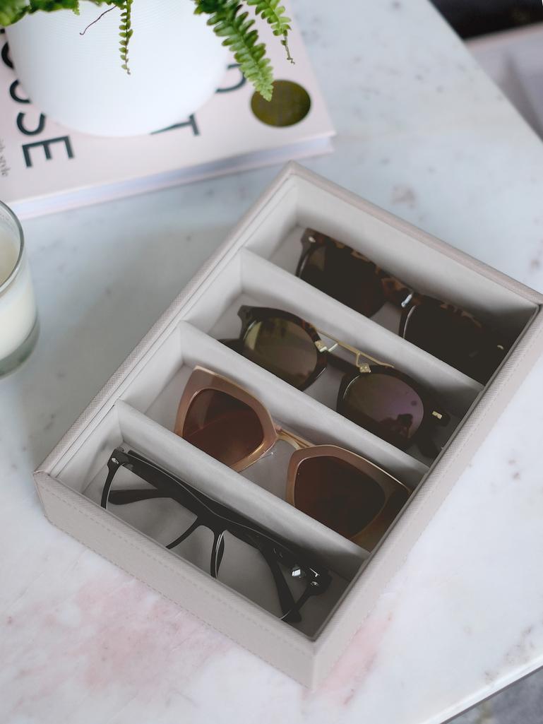 Pudełko na okulary Stackers Classic 4 komorowe taupe