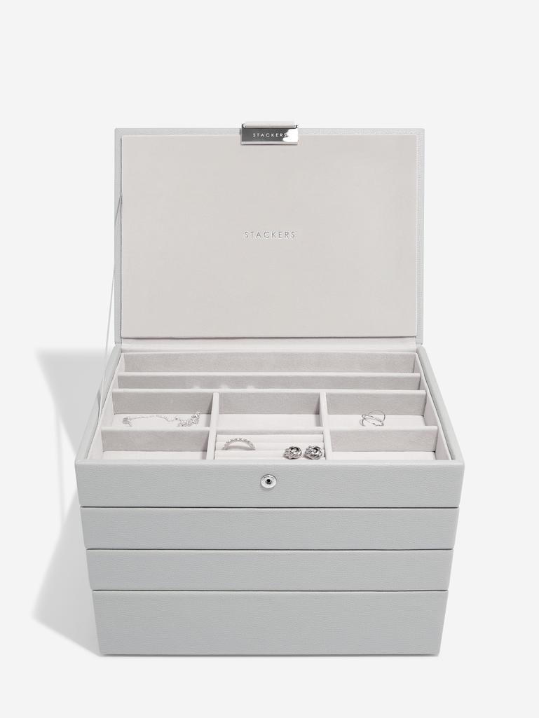Pebble Grey Classic Jewellery Box Set of 4
