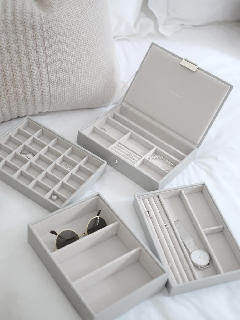 Pebble Grey Classic Jewellery Box Set of 4