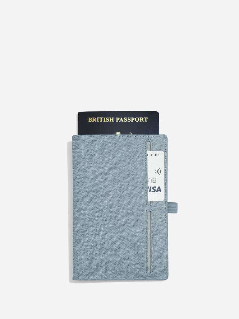 Etui na paszport i karty Stackers szaroniebieskie