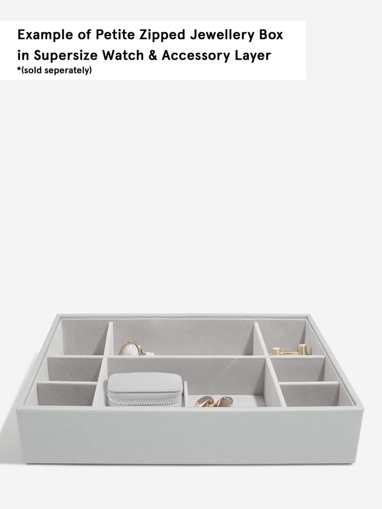 Pebble Grey Petite Zipped Jewellery Box