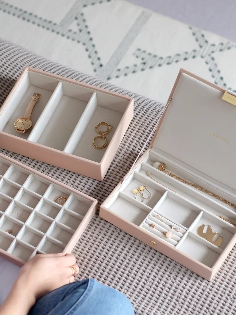 Blush & Champagne Gold Classic Jewellery Box Set of 3