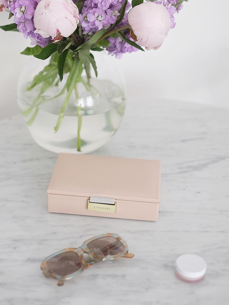 Blush Pink & Champ Gold Mini Jewellery Box Lid