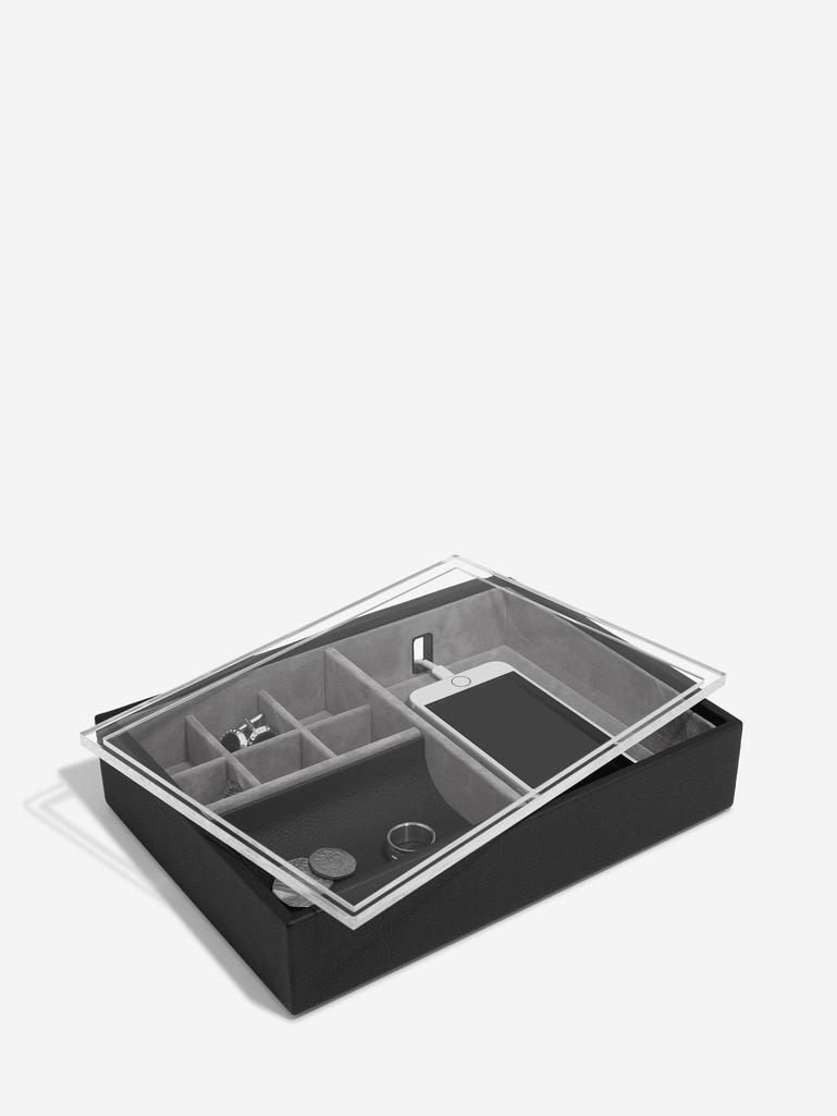 Black Pebble Valet & Acrylic Lid
