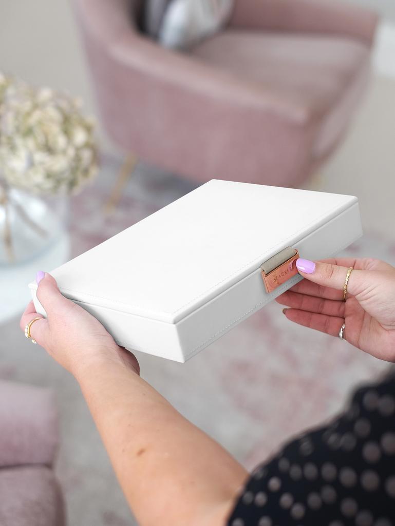 Limited Edition White & Rose Gold Charm Jewellery Box Lid