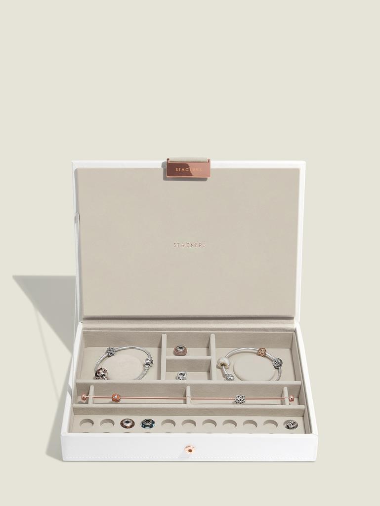 Limited Edition White & Rose Gold Charm Jewellery Box Lid