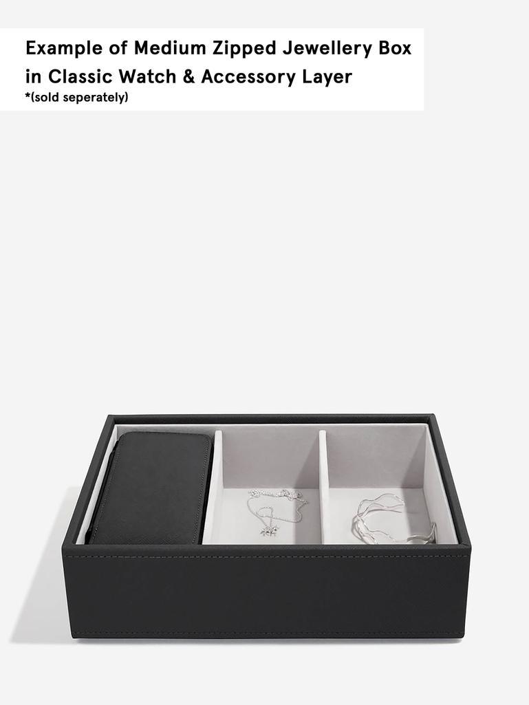 Black Medium Zipped Jewellery Box